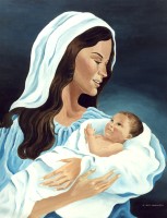 Virgin and Child, The (8" x 10"), by Nancy Harlacher