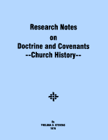 Research Notes on Doctrine and Covenants--Church History, by Thelona D. Stevens