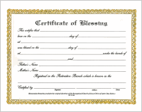 Certificate:  Blessing