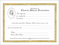 Certificate:  Church School Promotion