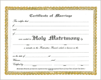 Certificate:  Marriage