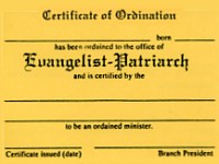 Priesthood Card--Evangelist-Patriarch