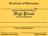 Priesthood Card--High Priest
