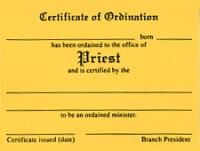 Priesthood Card--Priest