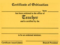 Priesthood Card--Teacher