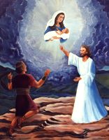 Nephi's Vision of the Virgin and Child (11" x 14"), by Nancy Harlacher