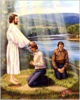 Ordination of Joseph Smith and Oliver Cowdery (11" x 14"), by Joseph Lewis