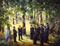 Dedication of the Temple Site,  The (11" x 14"), by Virginia Brown